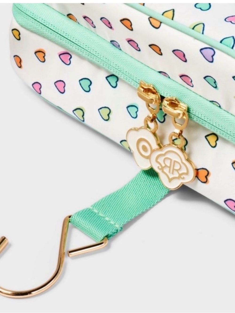 Roller Rabbit Mint & Multicolor Heart Print Lunch Bag - Picture 3 of 3